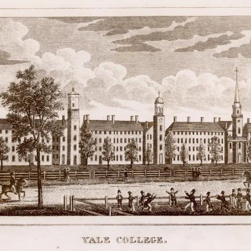 Yale College, J. W. Barber's View (depicts Yale at 1835)